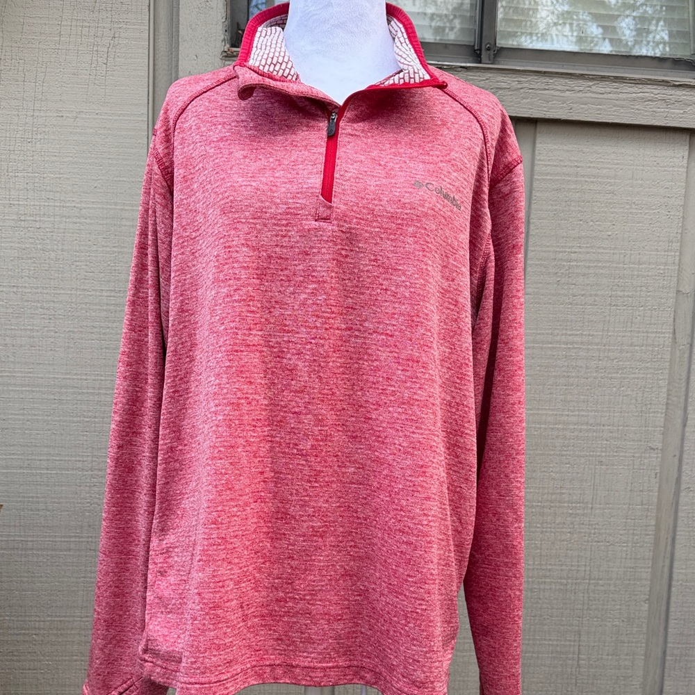 Columbia Heathered Red Quarter-Zip Pullover